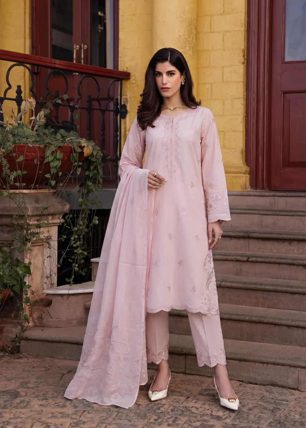 Freedom Pink Premium Fabric Pakistani Summer Dresses - Sahiba-clothing - 1
