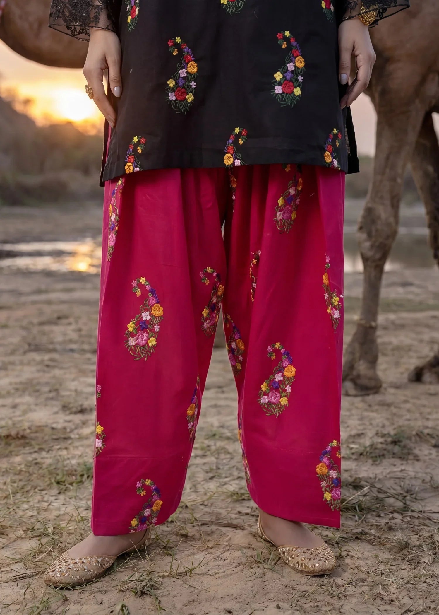 Leafline Black Premium Fabric Pakistani Summer Dresses - Sahiba-clothing - 5