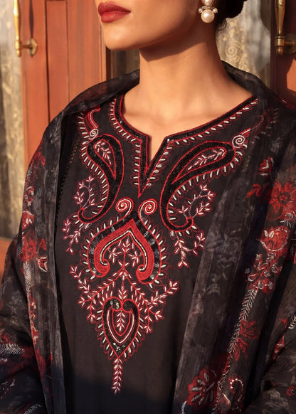 Feeha Black Premium Fabric Pakistani Summer Dresses - Sahiba-clothing - 3