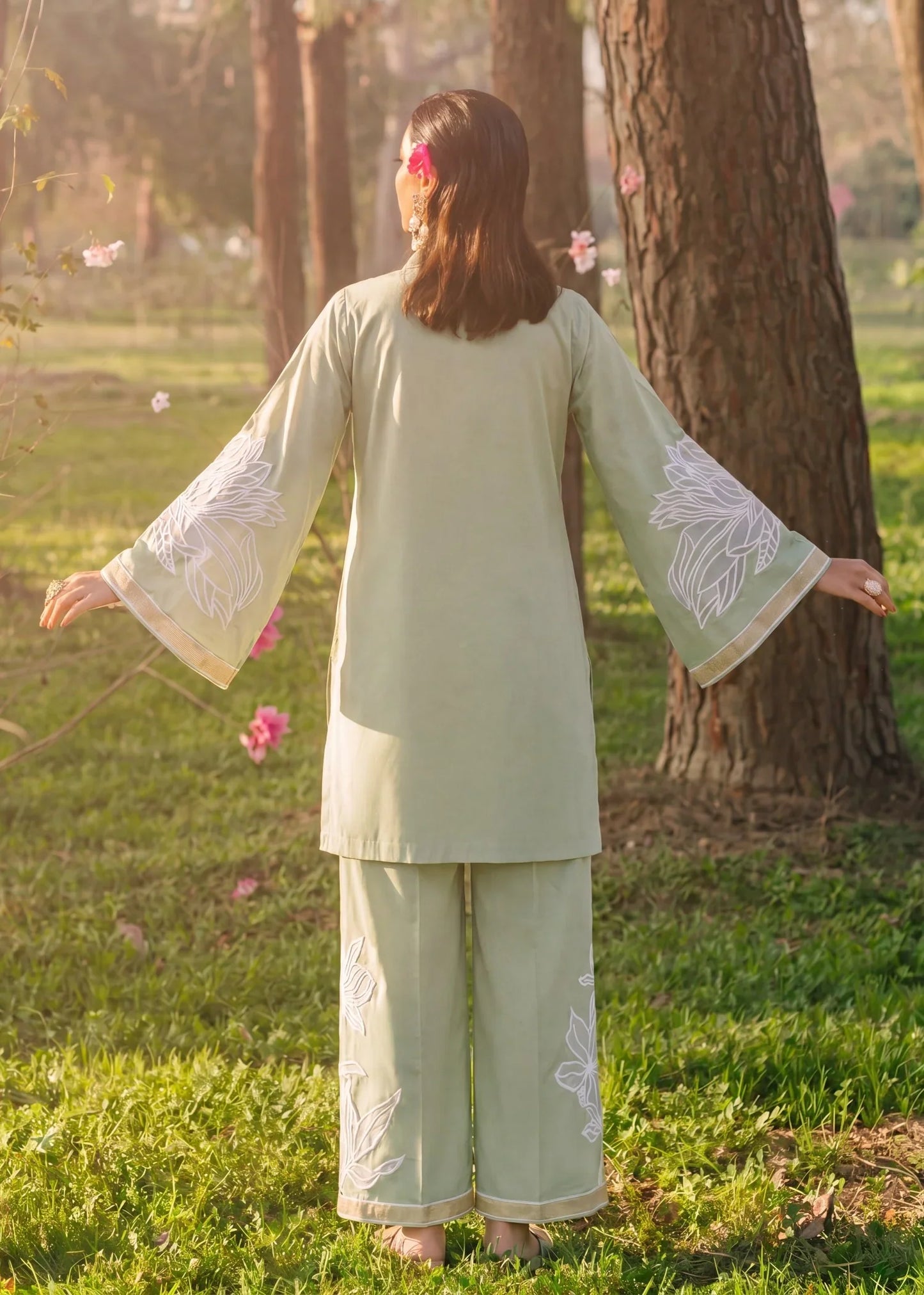 Denali Pista Premium Fabric Pakistani Summer Dresses - Sahiba-clothing - 2