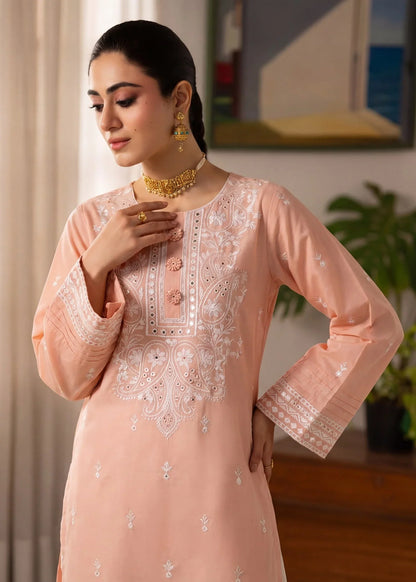 Honey Peach Premium Fabric Pakistani Summer Dresses - Sahiba-clothing - 5