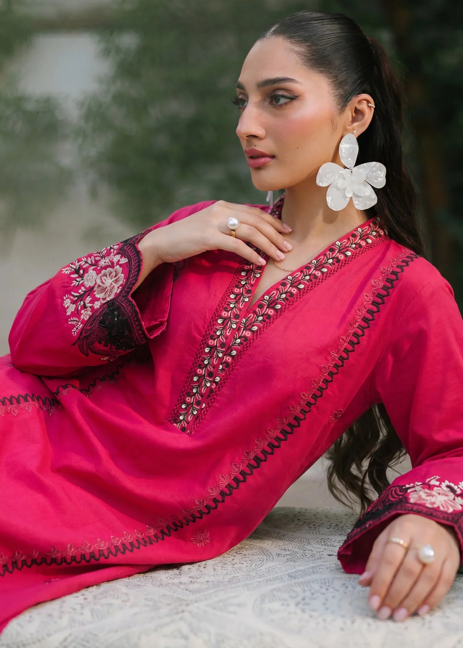 Khajista Maroon Premium Fabric Pakistani Summer Dresses - Sahiba-clothing - 3