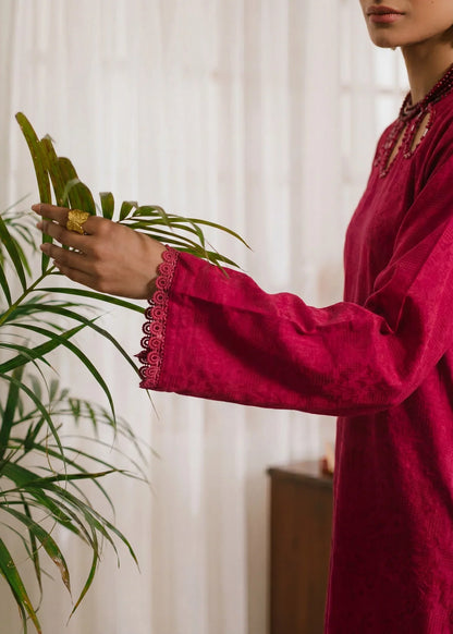 Yazra Maroon Premium Fabric Pakistani Summer Dresses - Sahiba-clothing - 5