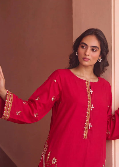 Calyx Maroon Premium Fabric Pakistani Summer Dresses - Sahiba-clothing - 3