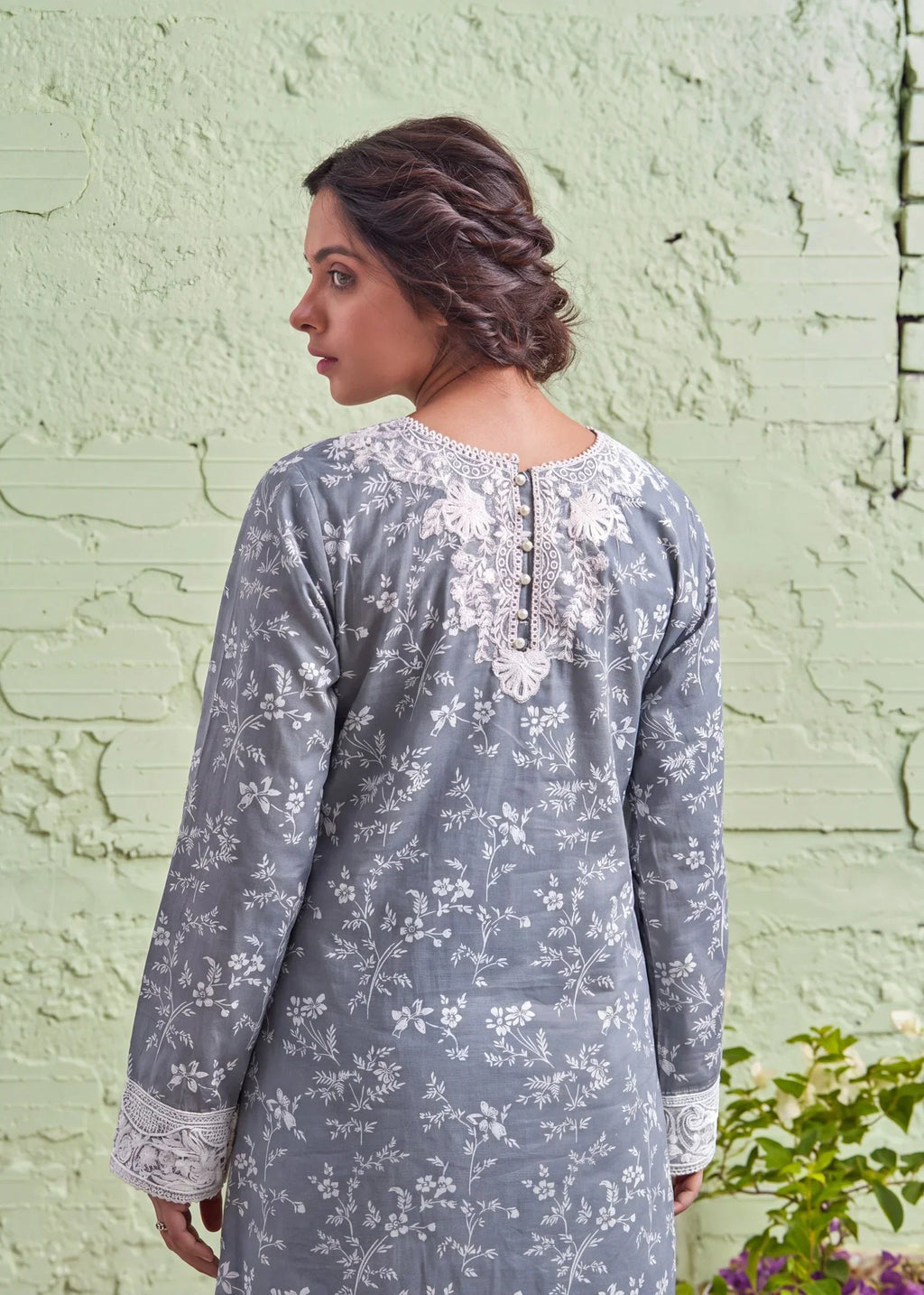 Rosabella Grey Premium Fabric Pakistani Summer Dresses - Sahiba-clothing - 2