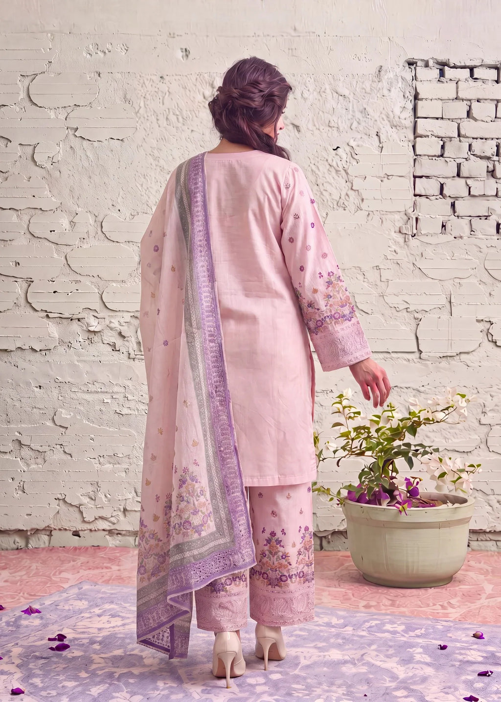 Swaye Pink Premium Fabric Pakistani Summer Dresses - Sahiba-clothing - 2