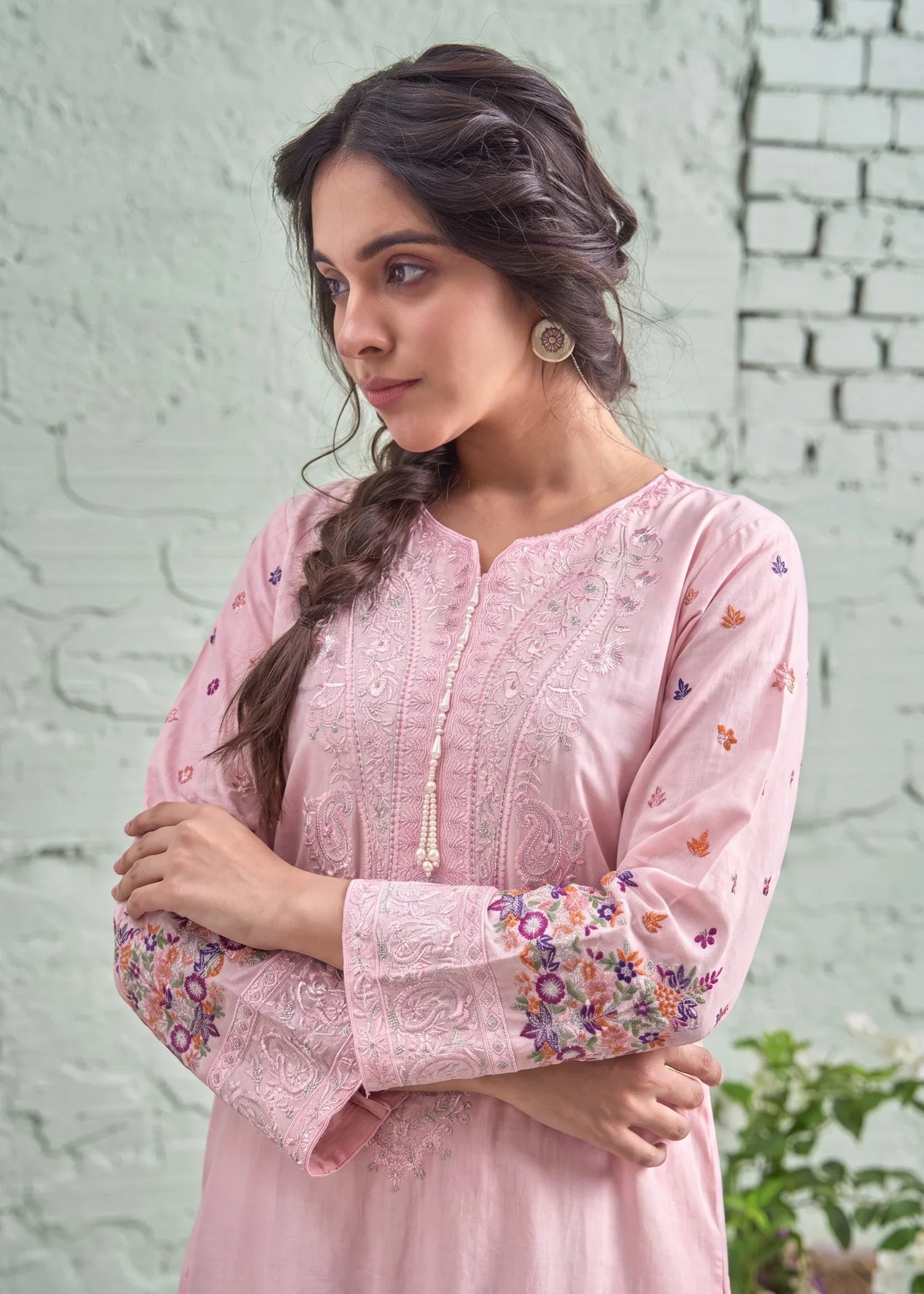 Swaye Pink Premium Fabric Pakistani Summer Dresses - Sahiba-clothing - 5