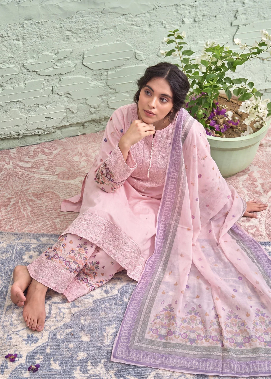 Swaye Pink Premium Fabric Pakistani Summer Dresses - Sahiba-clothing - 6