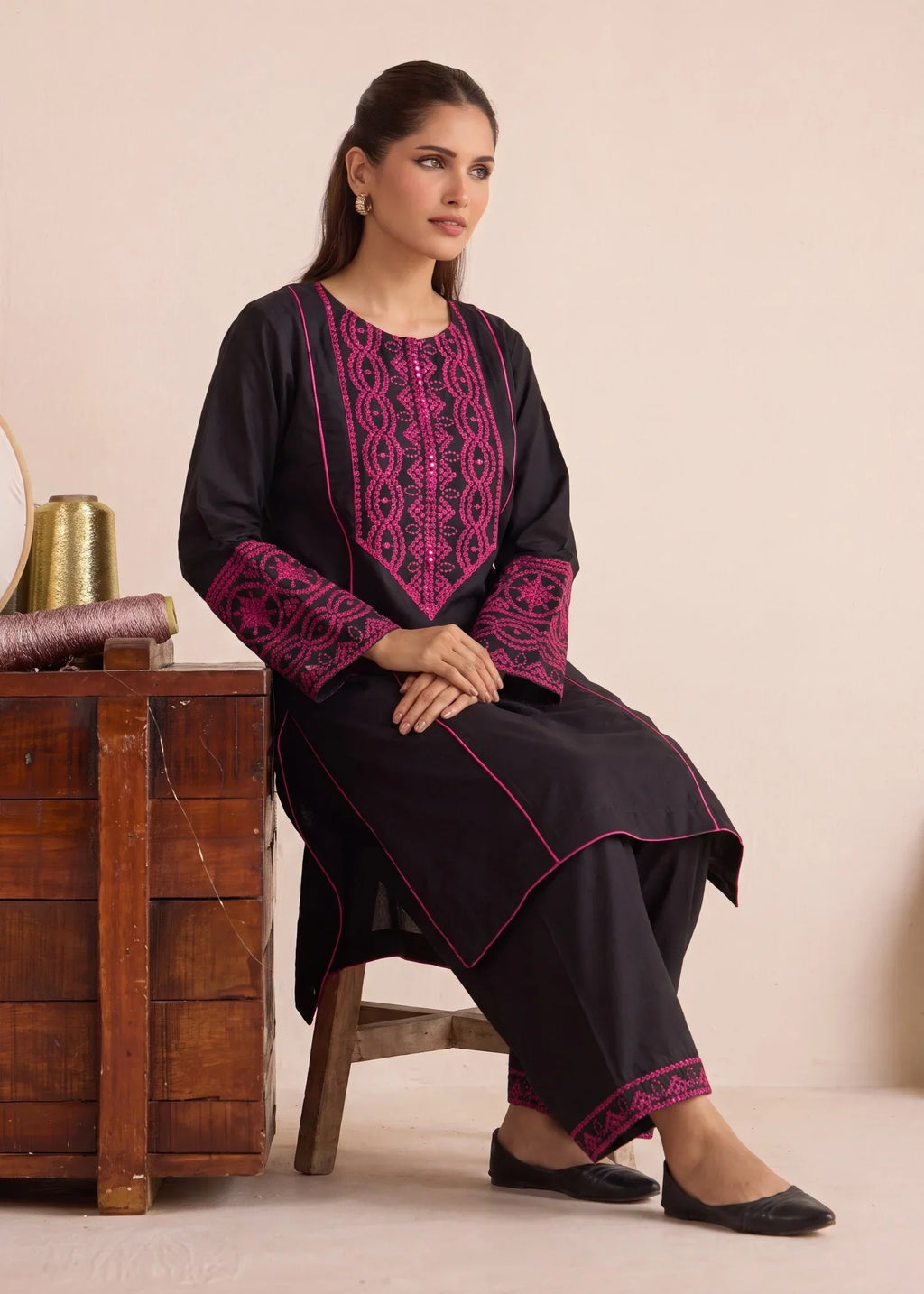 Pastel Premium Fabric Pakistani Summer Dresses - Sahiba-clothing - 5