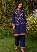Twirl Navy Premium Fabric Pakistani Summer Dresses - Sahiba-clothing - 1