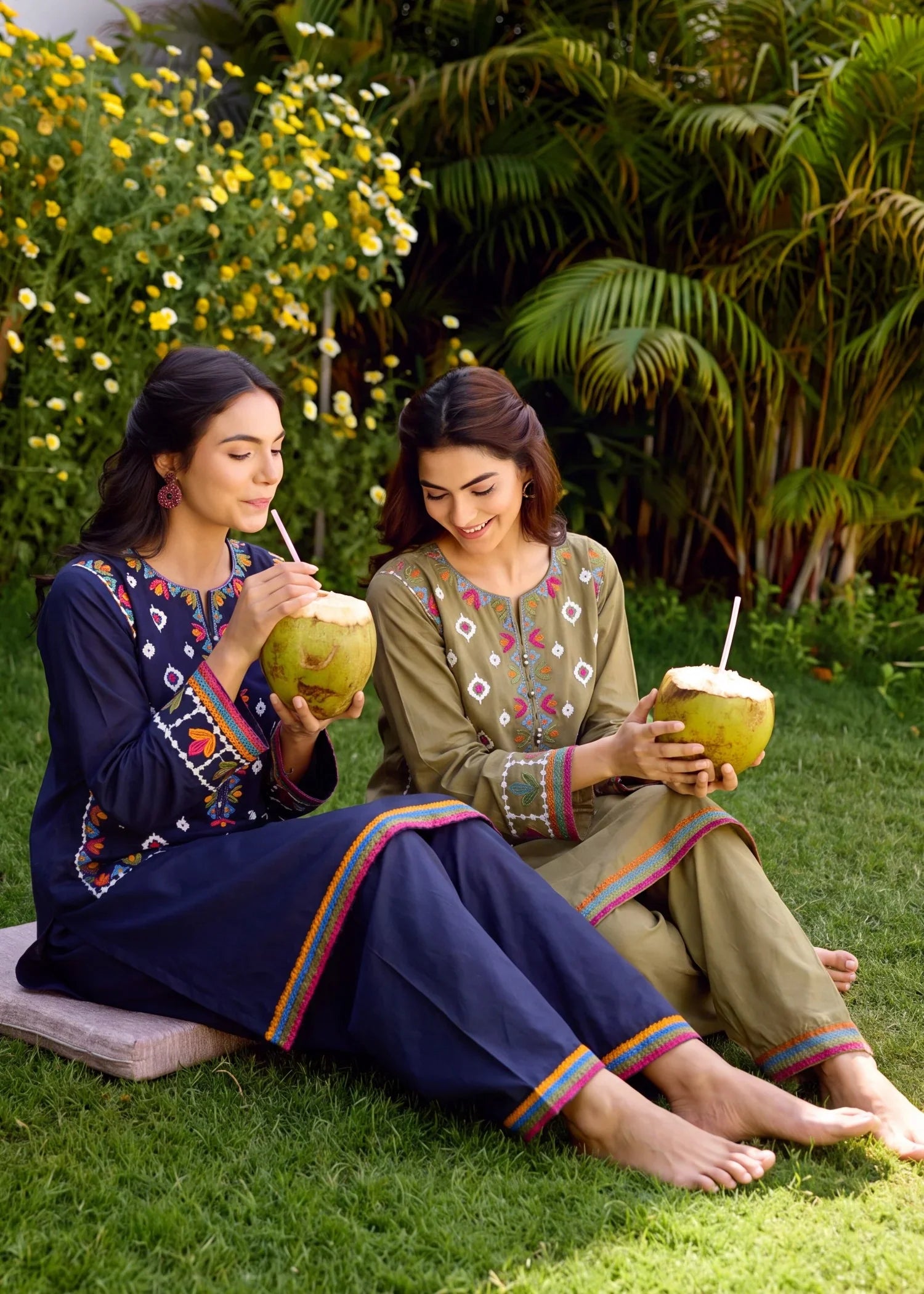 Twirl Navy Premium Fabric Pakistani Summer Dresses - Sahiba-clothing - 5
