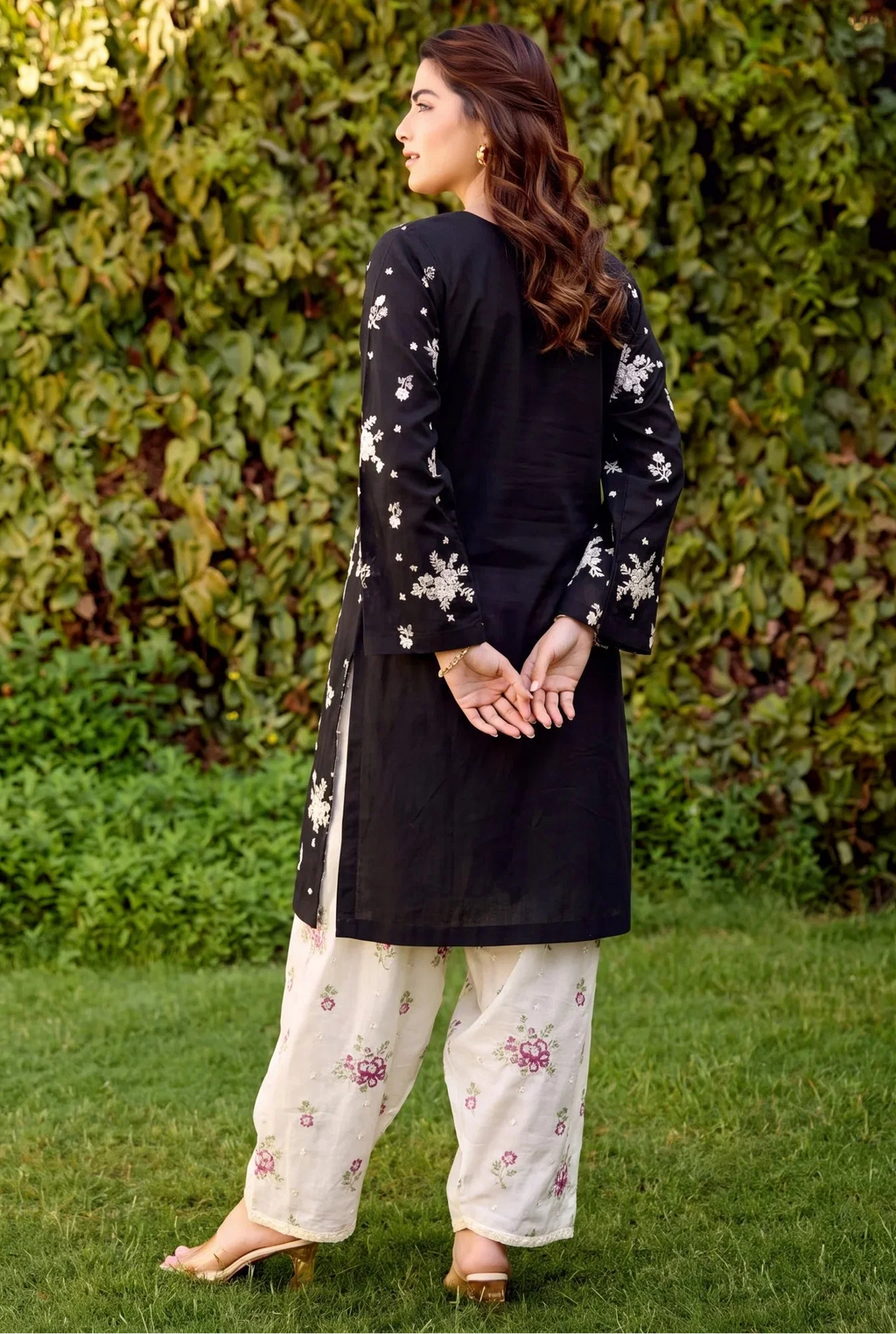 Gul-e-Aasman Black Premium Fabric Pakistani Summer Dresses - Sahiba-clothing - 2
