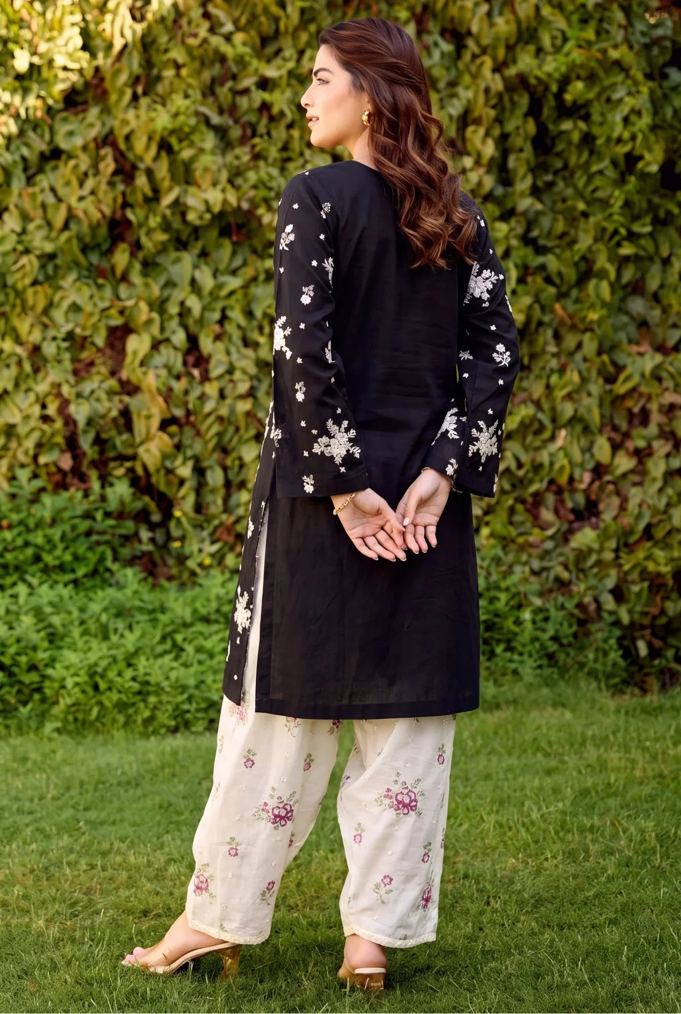 Gul-e-Aasman Black Premium Fabric Pakistani Summer Dresses - Sahiba-clothing - 2