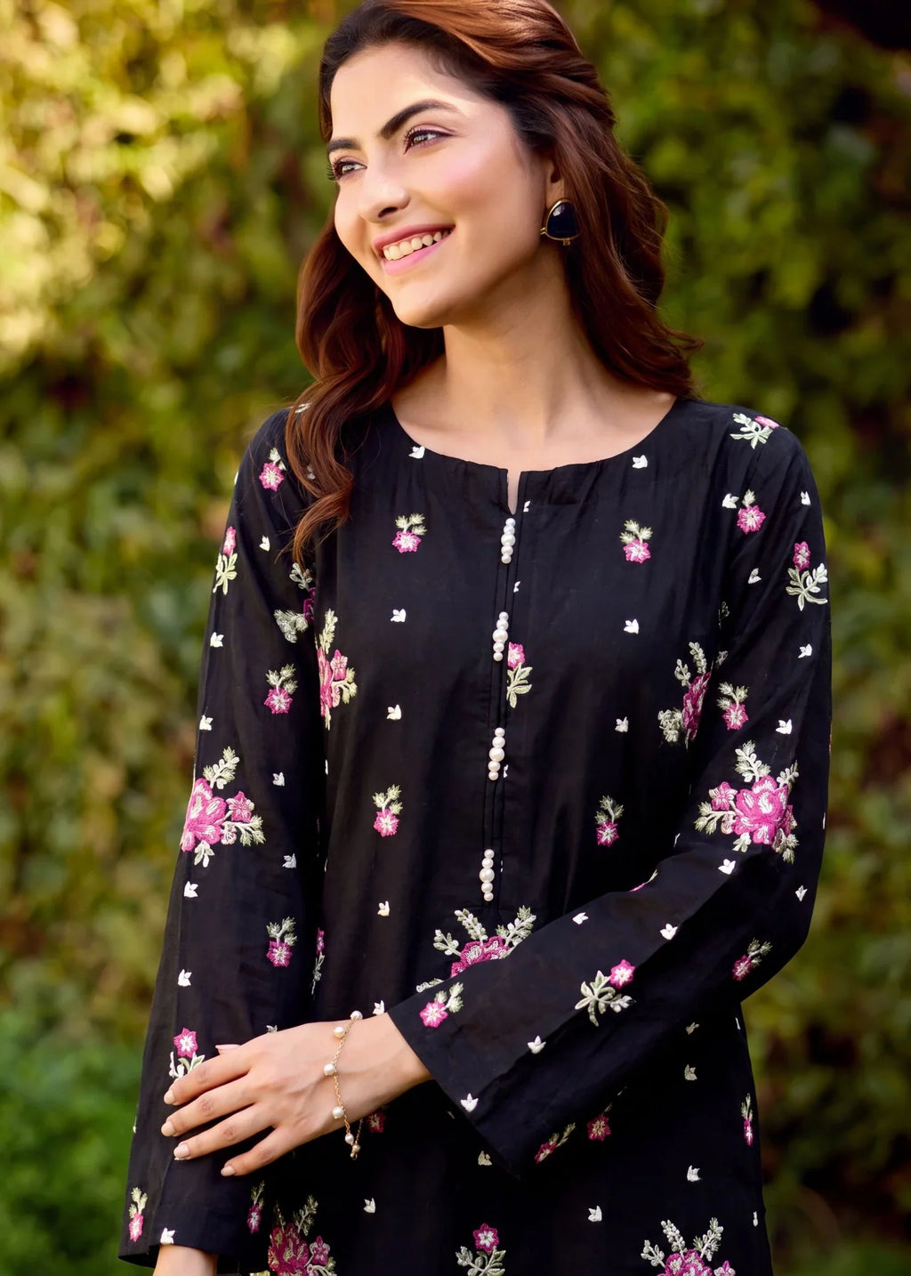 Gul-e-Aasman Black Premium Fabric Pakistani Summer Dresses - Sahiba-clothing - 3