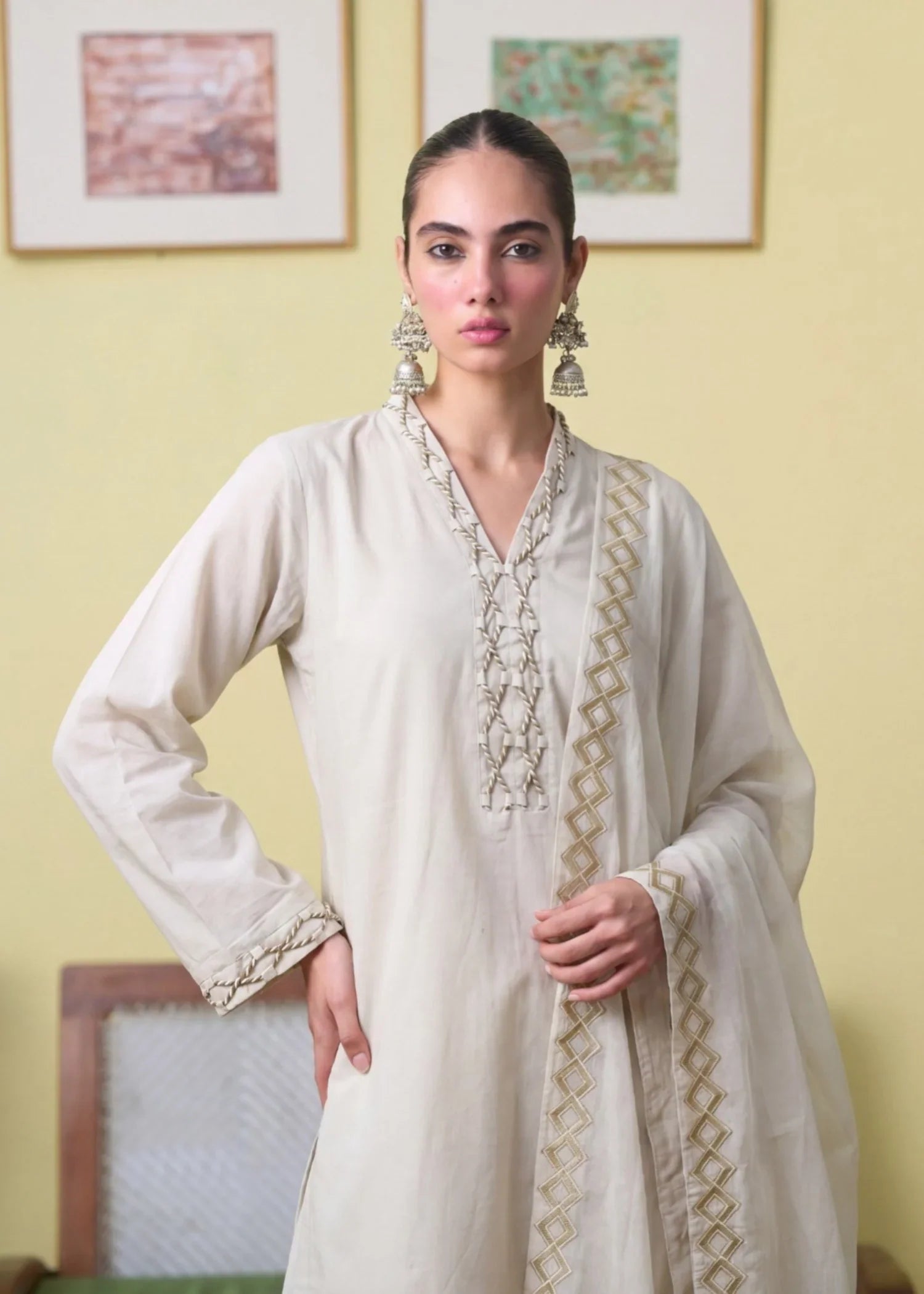 Espresso Jawa Velvet Pakistani Summer Dresses - Sahiba-clothing - 3