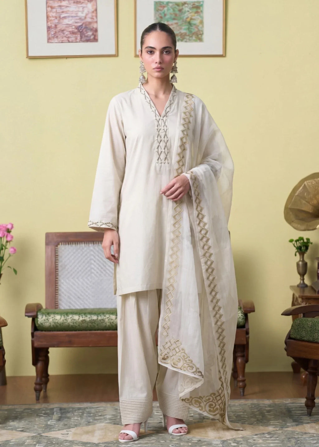 Espresso Jawa Velvet Pakistani Summer Dresses - Sahiba-clothing - 7