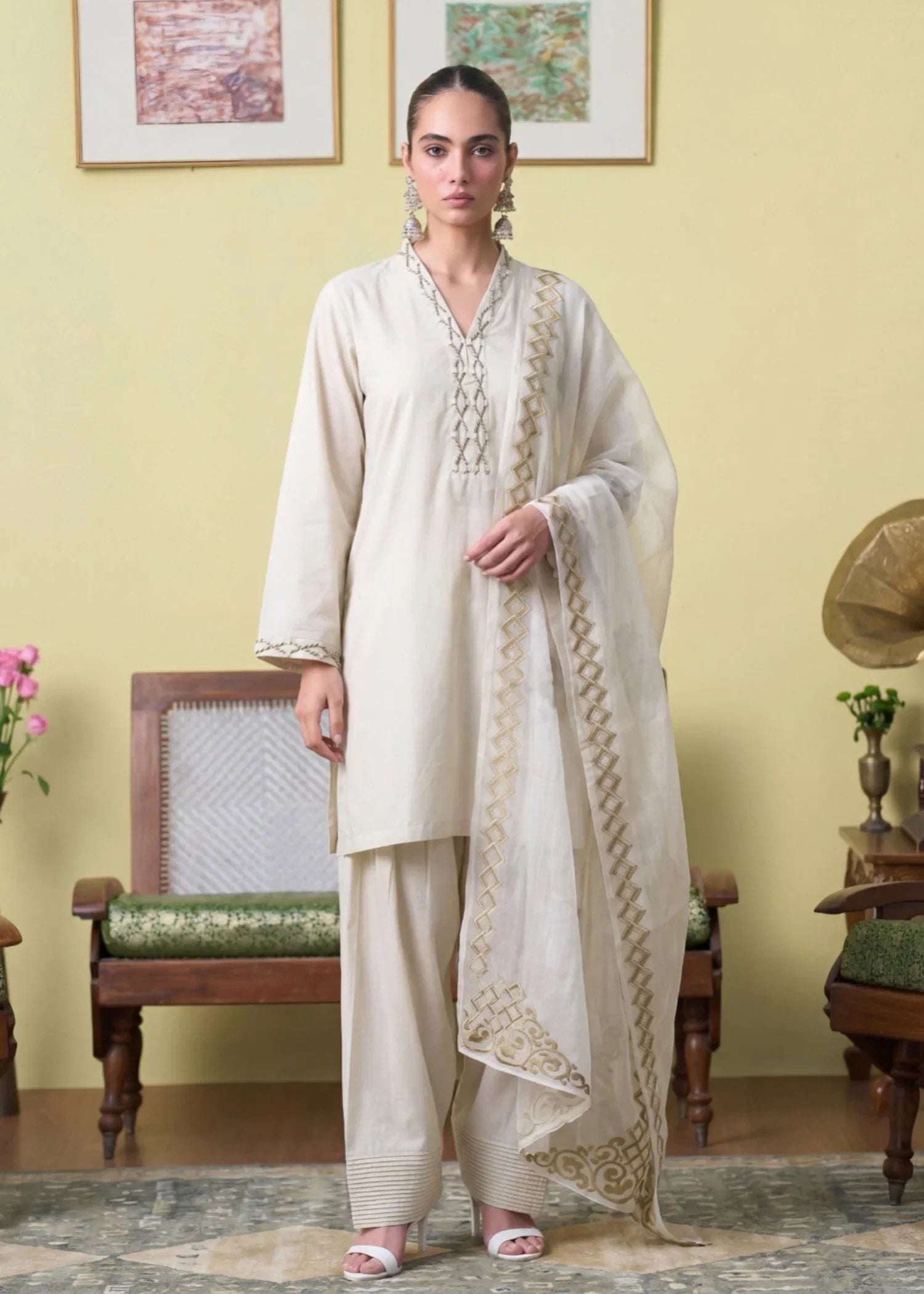 Espresso Jawa Velvet Pakistani Summer Dresses - Sahiba-clothing - 7