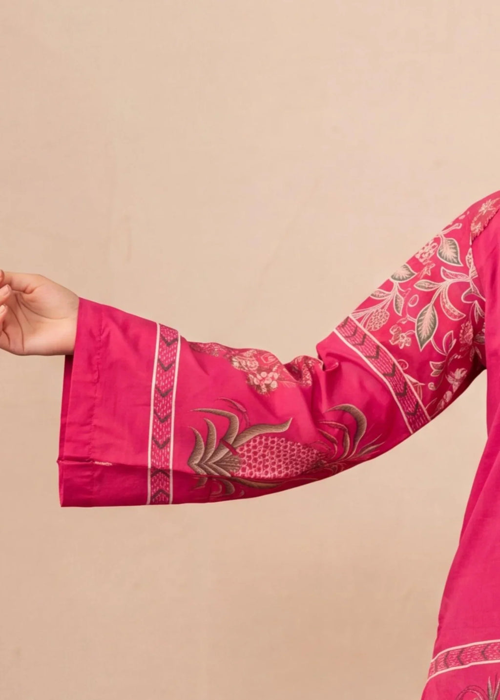 Geranium Red Premium Fabric Pakistani Summer Dresses - Sahiba-clothing - 5