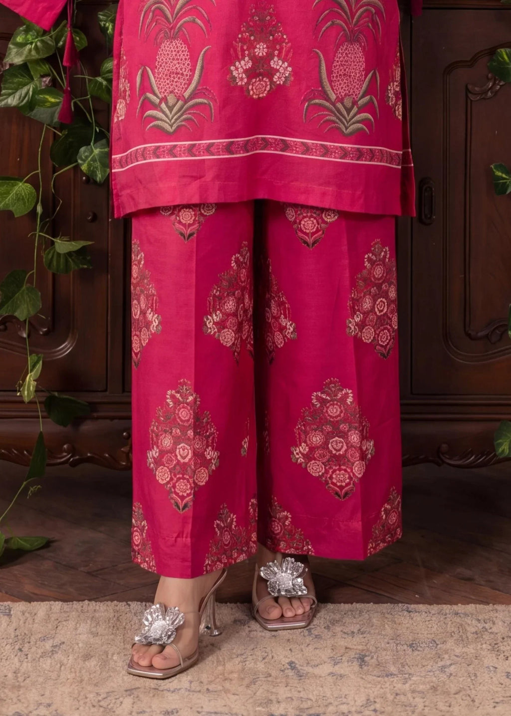 Geranium Red Premium Fabric Pakistani Summer Dresses - Sahiba-clothing - 6