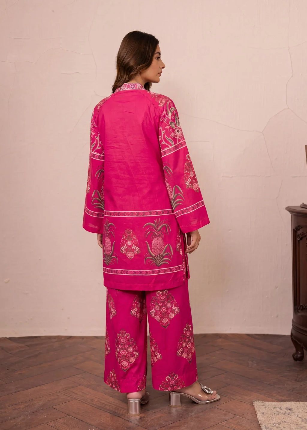 Geranium Red Premium Fabric Pakistani Summer Dresses - Sahiba-clothing - 2