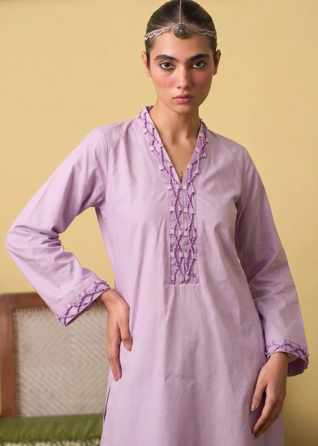 Espresso Lailac Premium Fabric Pakistani Summer Dresses - Sahiba-clothing - 3