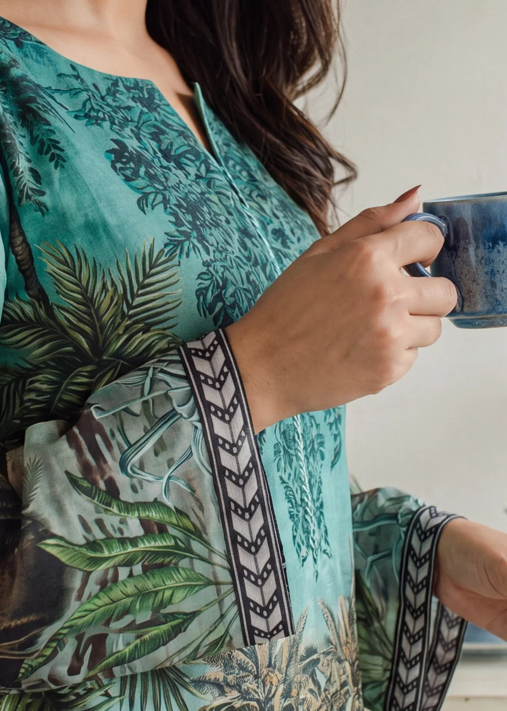 Sea Green Premium Fabric Pakistani Summer Dresses - Sahiba-clothing - 4