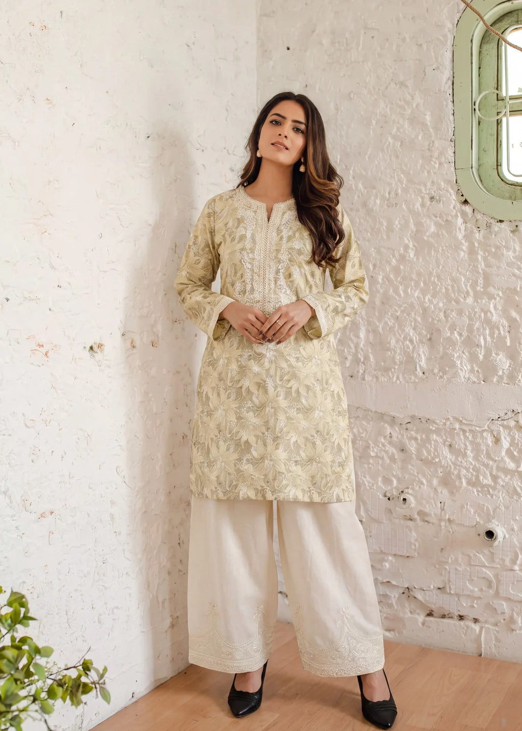 Goldenrod Premium Fabric Pakistani Summer Dresses - Sahiba-clothing - 2