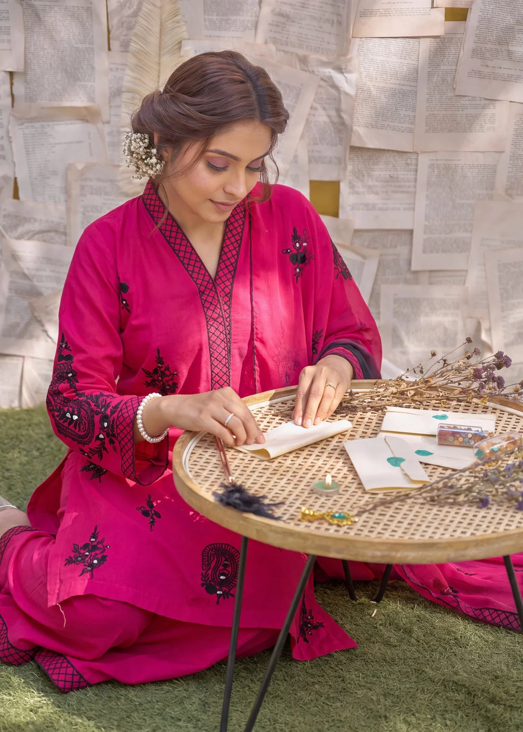 Zubairya Red Premium Fabric Pakistani Summer Dresses - Sahiba-clothing - 4