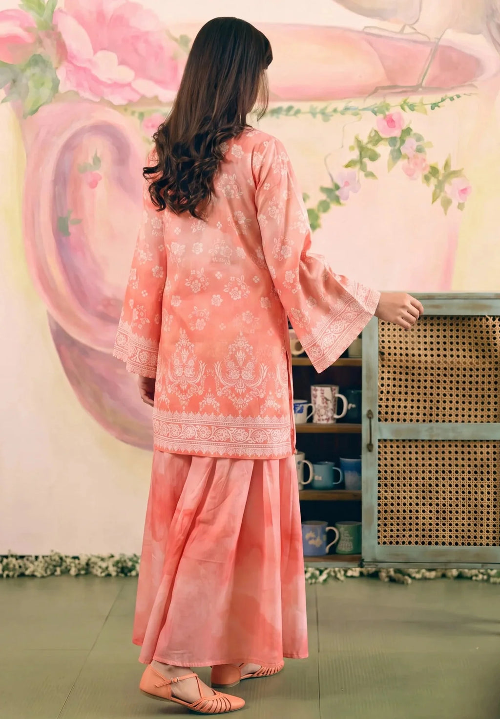 Pehlaj Peach Premium Fabric Pakistani Summer Dresses - Sahiba-clothing - 2