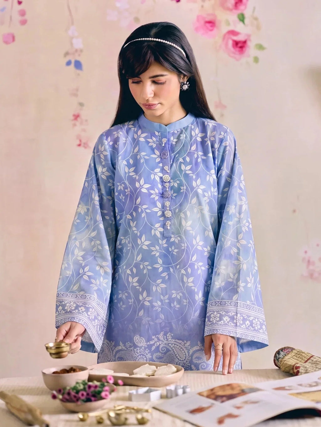 Pehlaj Blue Premium Fabric Pakistani Summer Dresses - Sahiba-clothing - 3