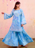 Maha Blue Premium Fabric Pakistani Summer Dresses - Sahiba-clothing - 1