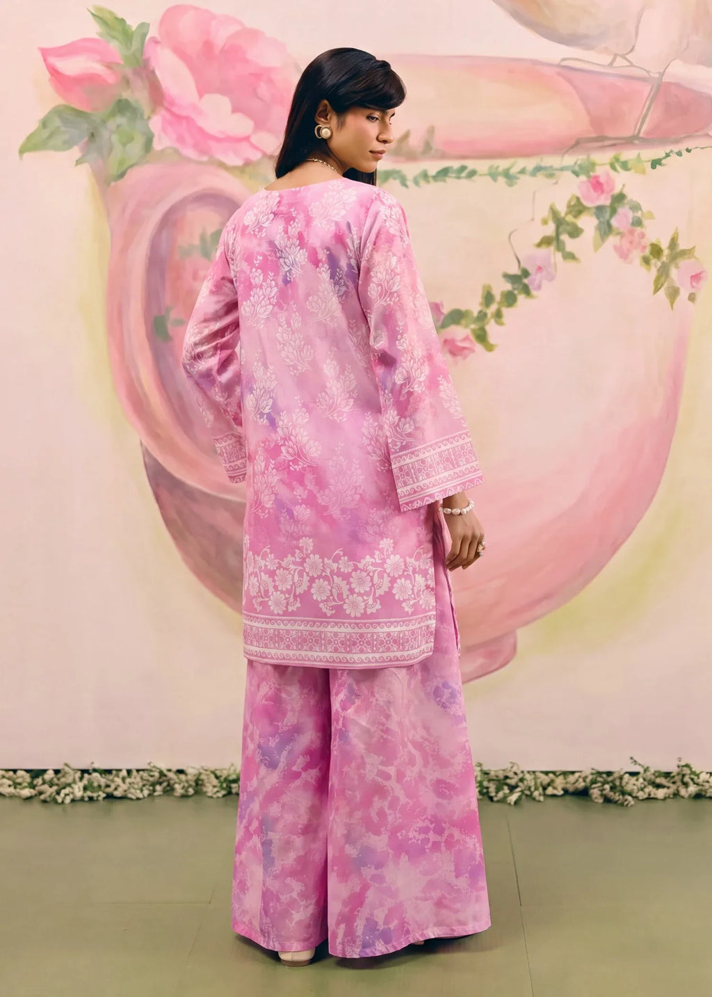 Adiba Pink Premium Fabric Pakistani Summer Dresses - Sahiba-clothing - 2