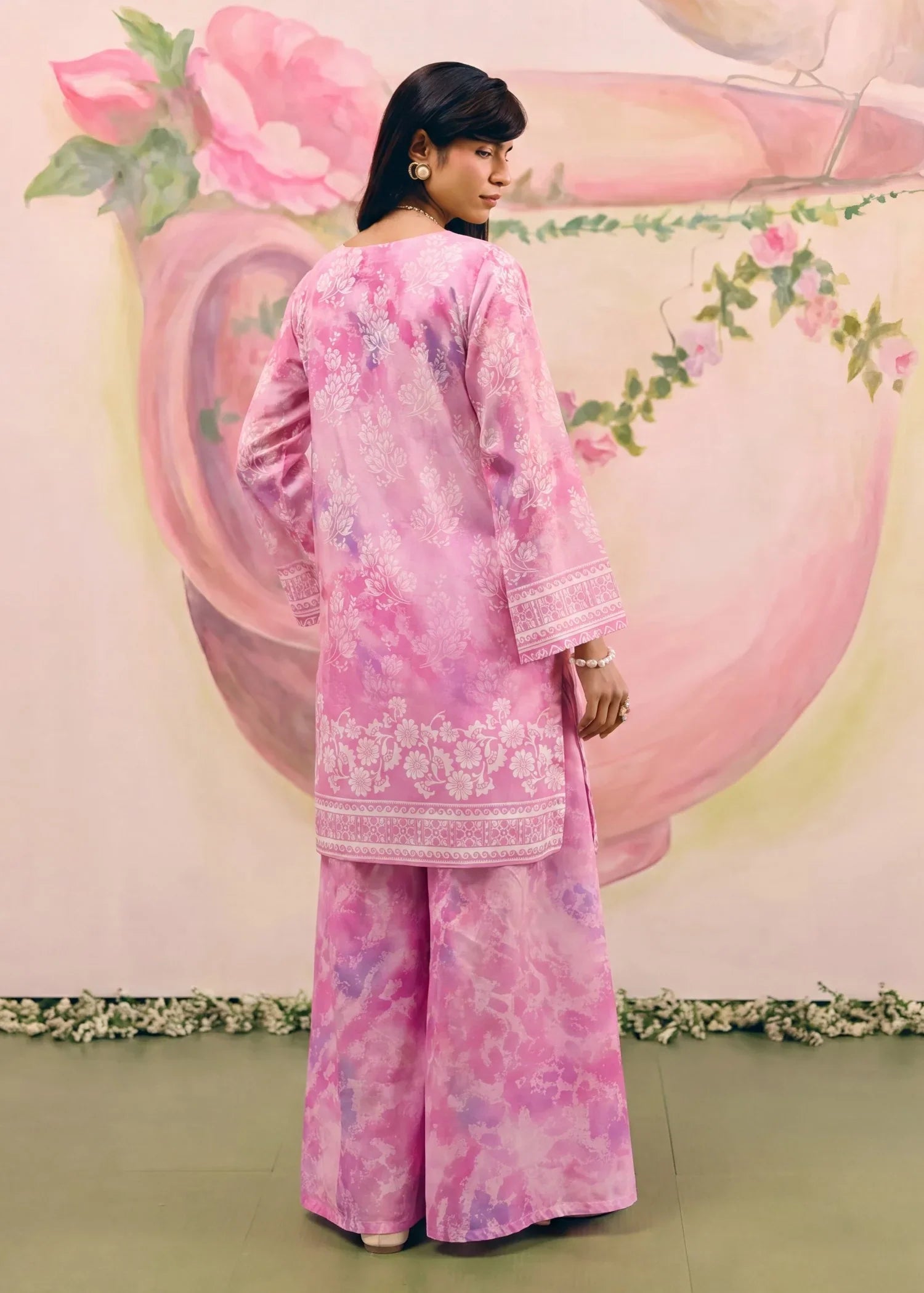 Adiba Pink Premium Fabric Pakistani Summer Dresses - Sahiba-clothing - 2