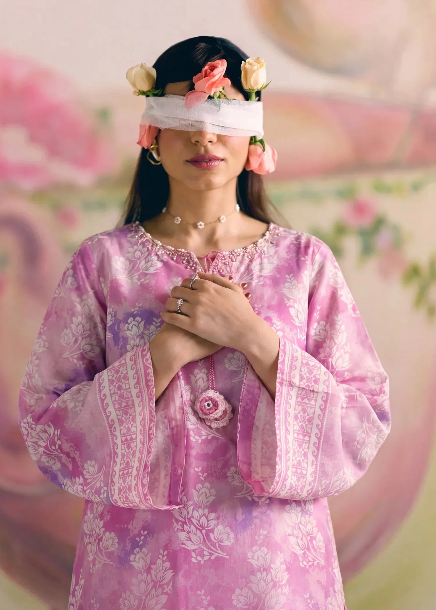 Adiba Pink Premium Fabric Pakistani Summer Dresses - Sahiba-clothing - 4