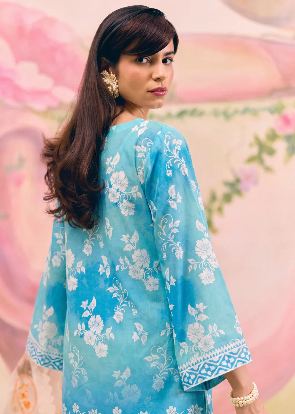 Adiba Blue Premium Fabric Pakistani Summer Dresses - Sahiba-clothing - 2