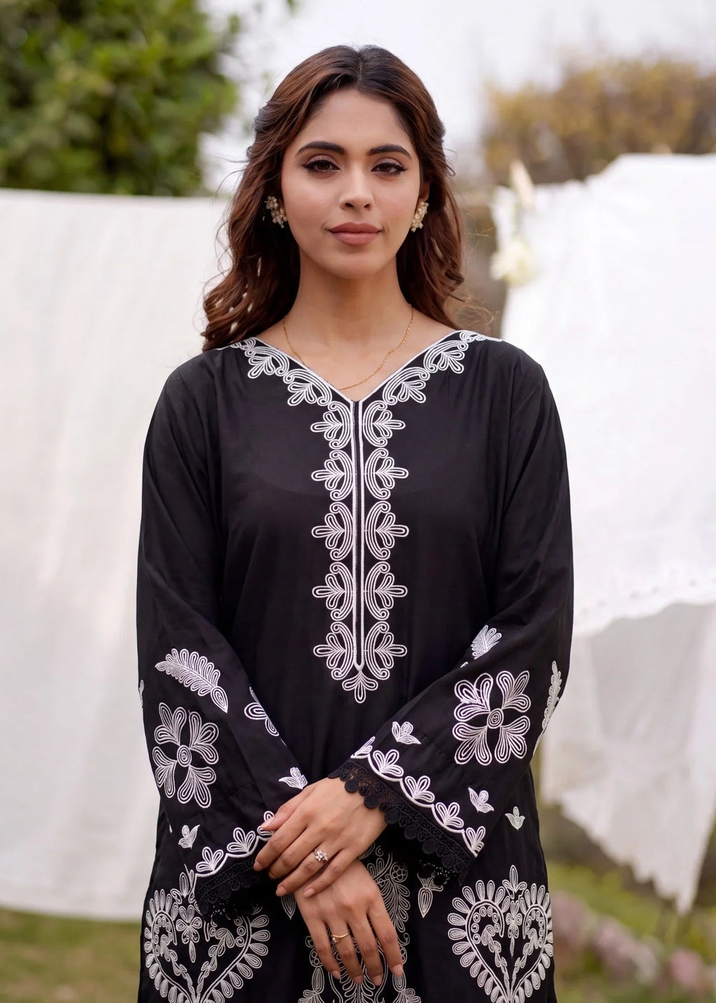 Qalamkar Premium Fabric Pakistani Summer Dresses - Sahiba-clothing - 2