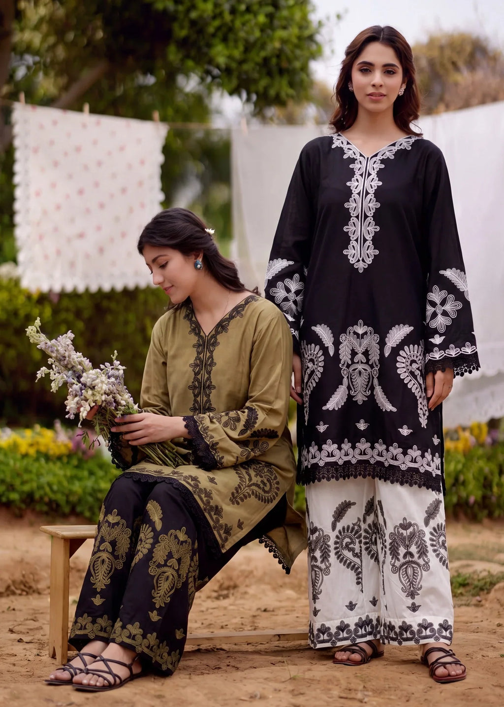 Qalamkar Premium Fabric Pakistani Summer Dresses - Sahiba-clothing - 3