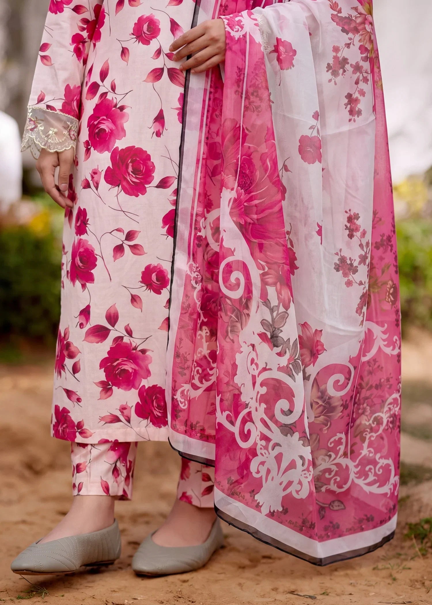 Gulreza PInk Premium Fabric Pakistani Summer Dresses - Sahiba-clothing - 4