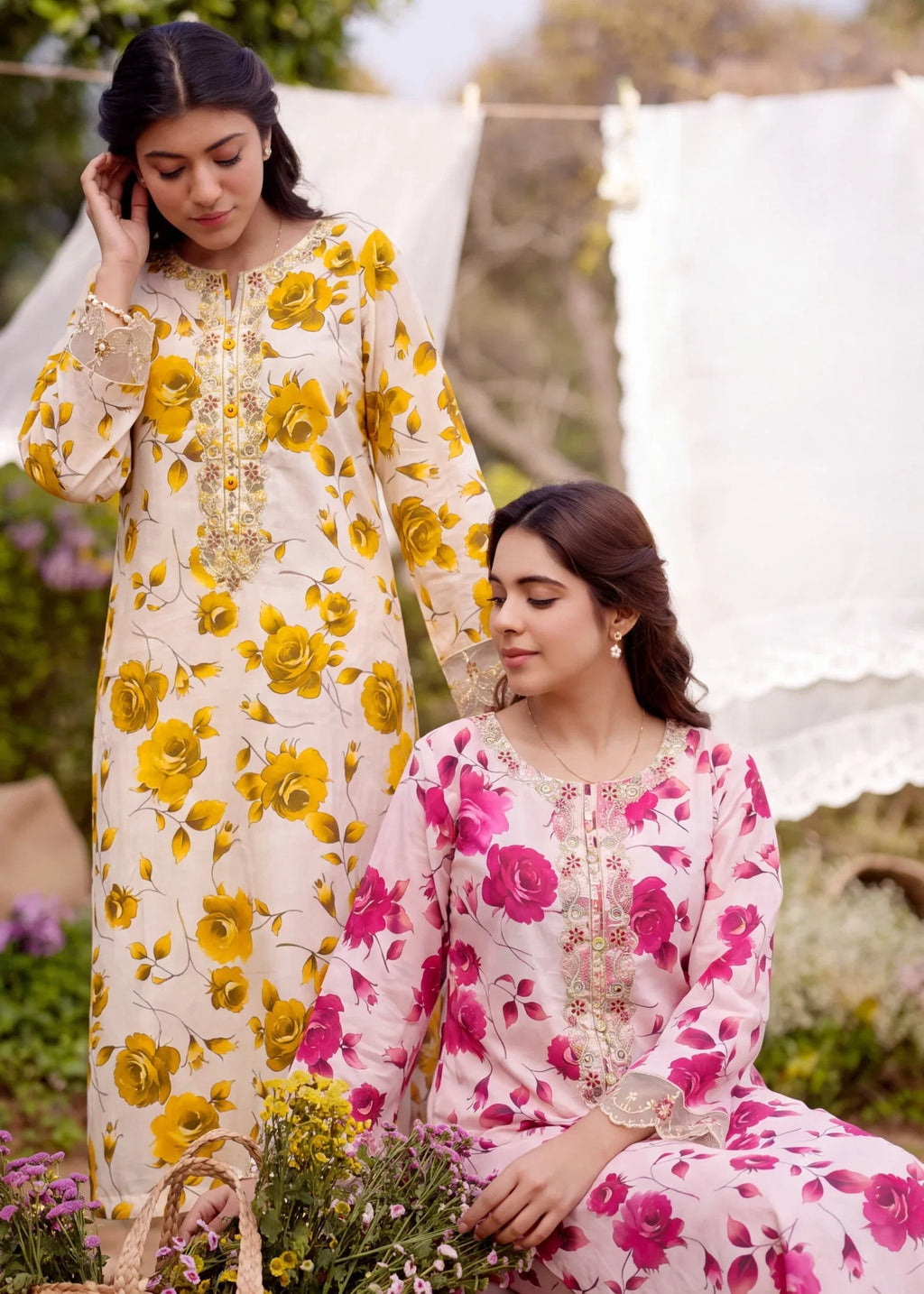 Gulreza PInk Premium Fabric Pakistani Summer Dresses - Sahiba-clothing - 5