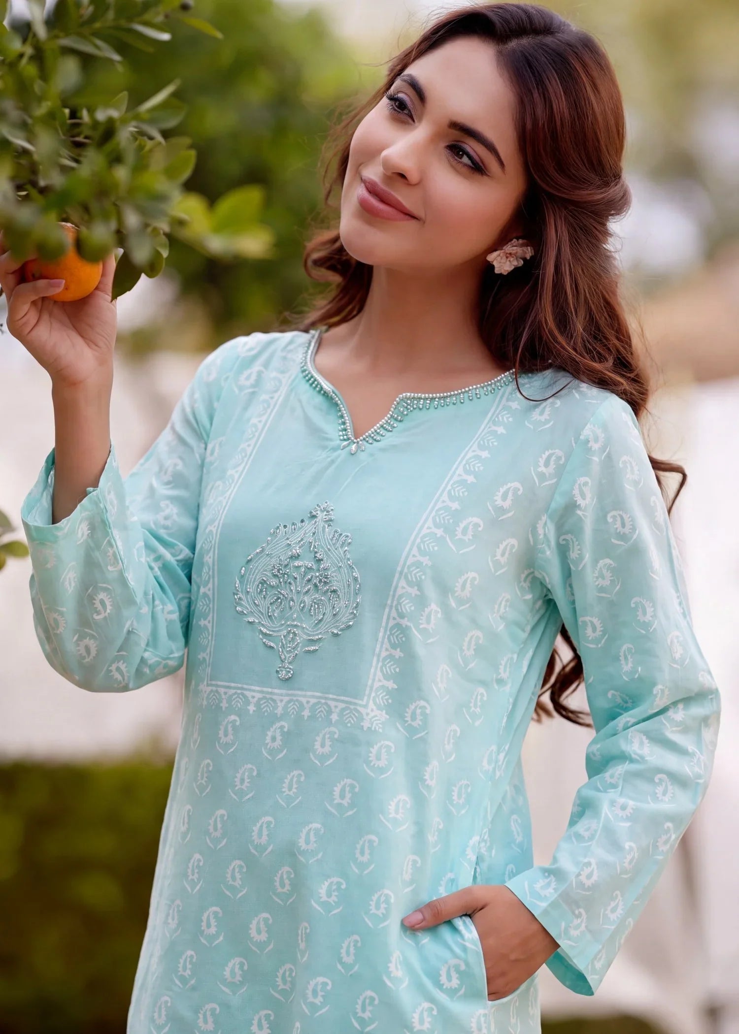 Zeenavar Aqua Premium Fabric Pakistani Summer Dresses - Sahiba-clothing - 4
