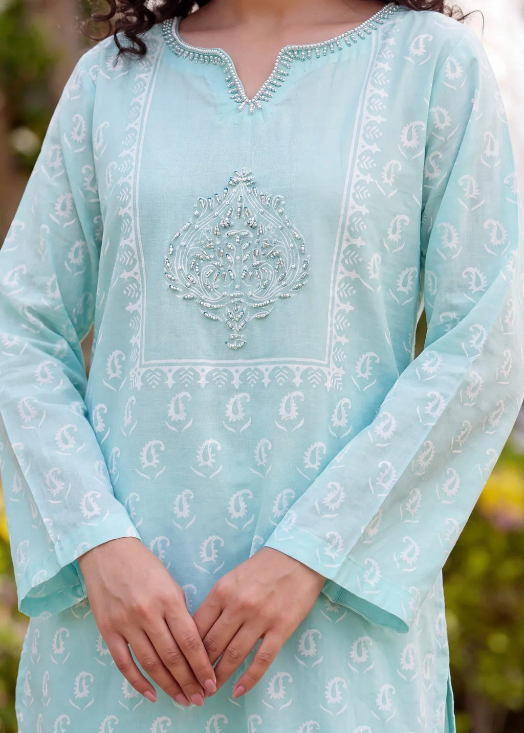 Zeenavar Aqua Premium Fabric Pakistani Summer Dresses - Sahiba-clothing - 6