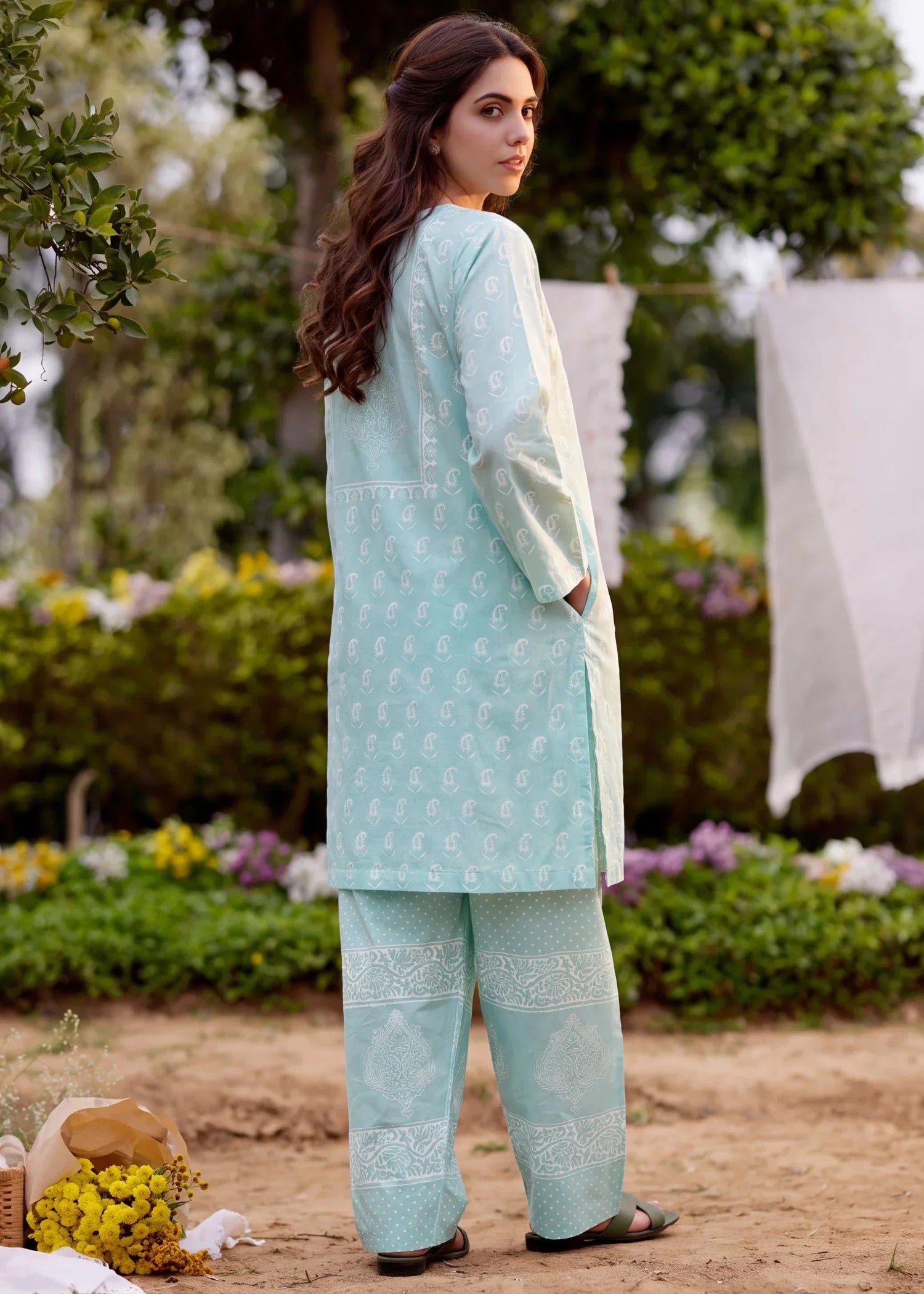 Zeenavar Aqua Premium Fabric Pakistani Summer Dresses - Sahiba-clothing - 3