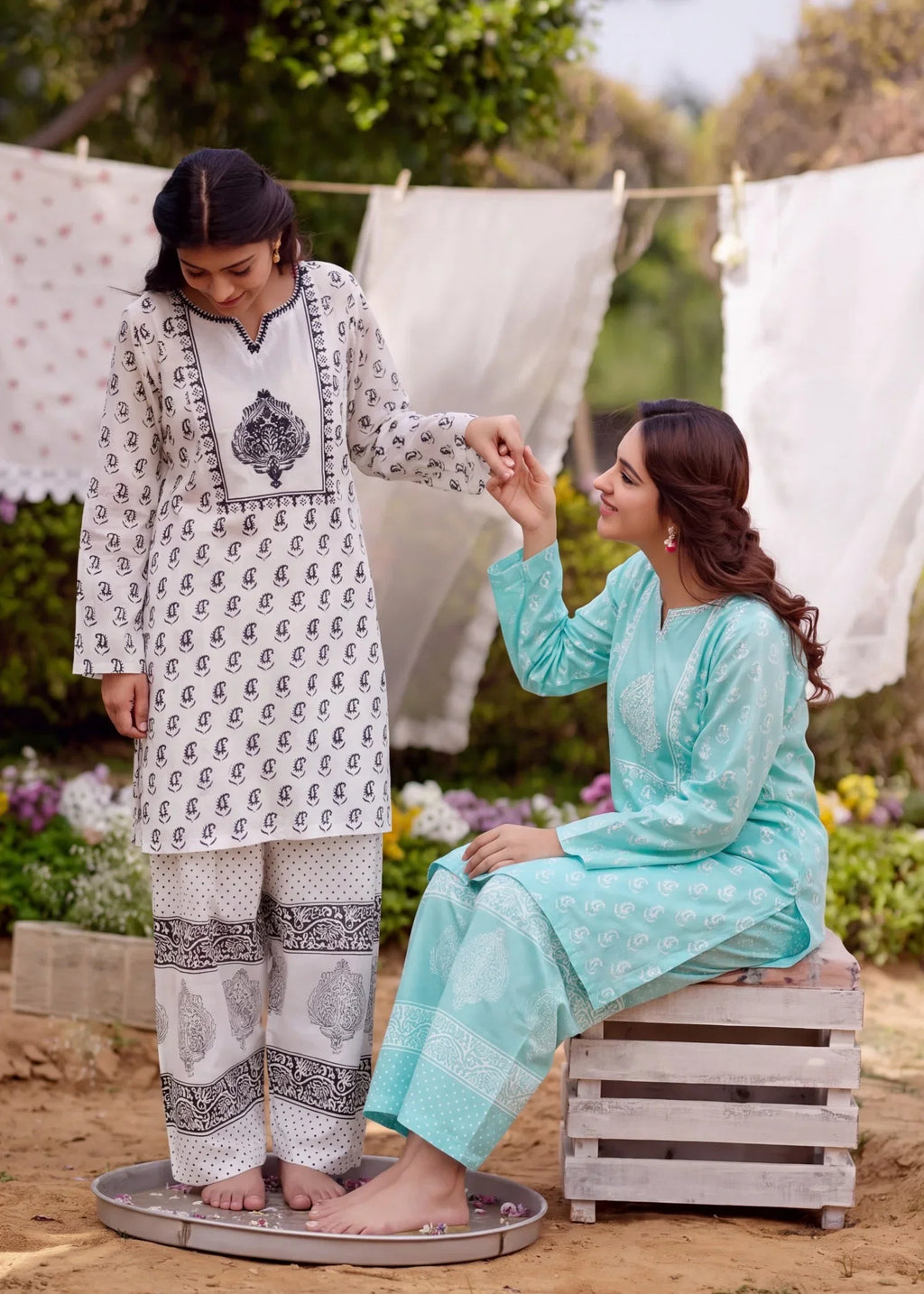 Zeenavar Aqua Premium Fabric Pakistani Summer Dresses - Sahiba-clothing - 8