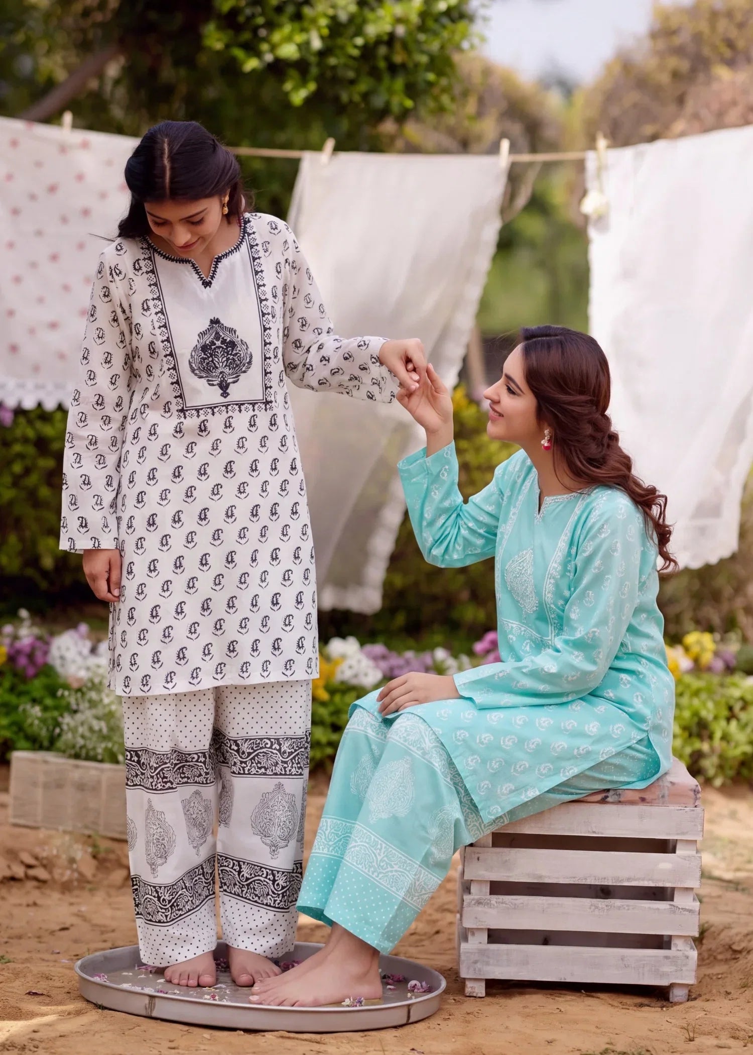 Zeenavar Aqua Premium Fabric Pakistani Summer Dresses - Sahiba-clothing - 8