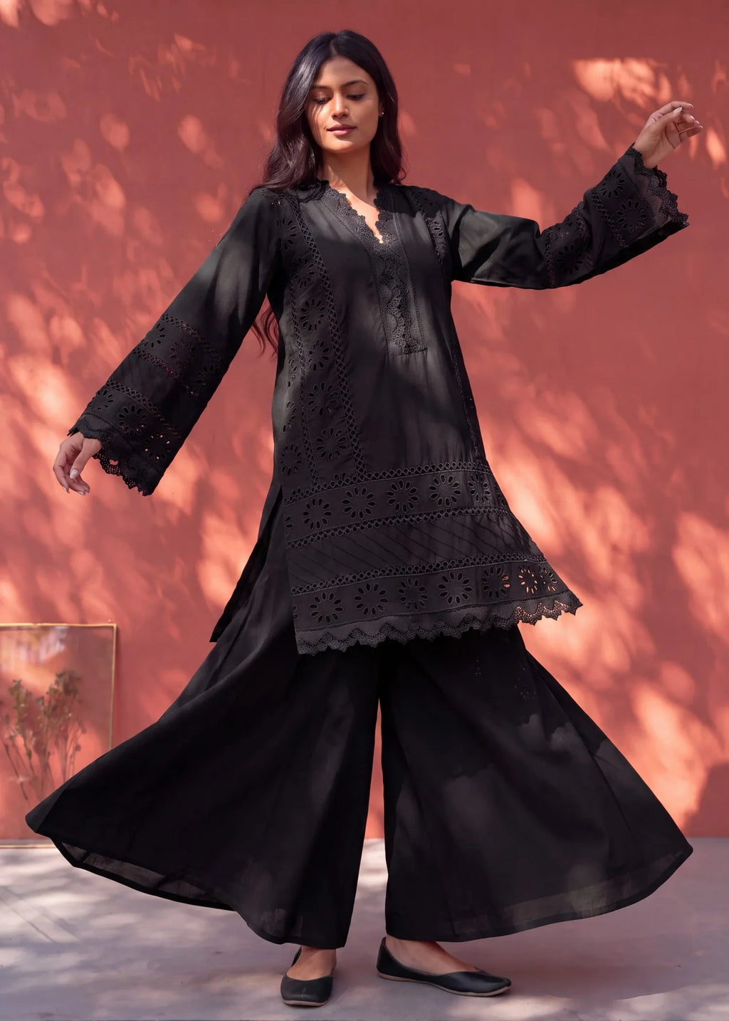 Baraftab Black Premium Fabric Pakistani Summer Dresses - Sahiba-clothing - 5
