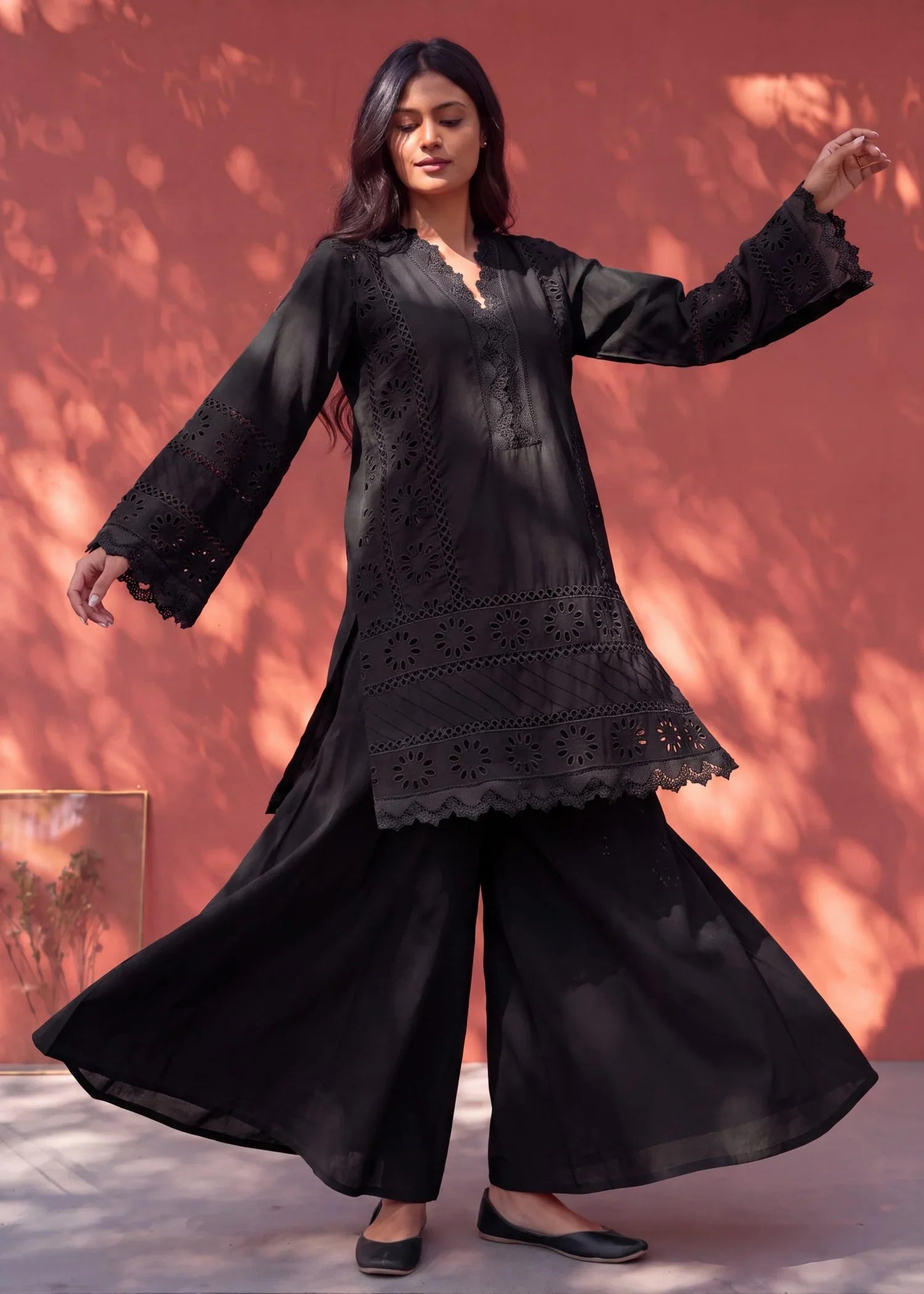 Baraftab Black Premium Fabric Pakistani Summer Dresses - Sahiba-clothing - 5