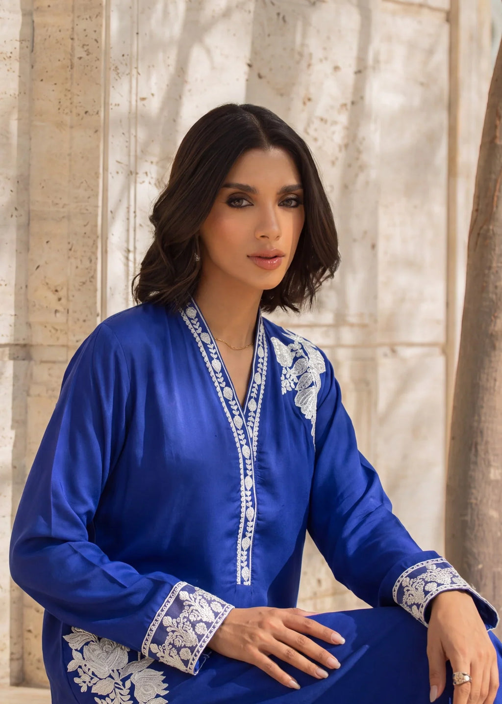 Ruhee Royal Blue Premium Fabric Pakistani Summer Dresses - Sahiba-clothing - 3