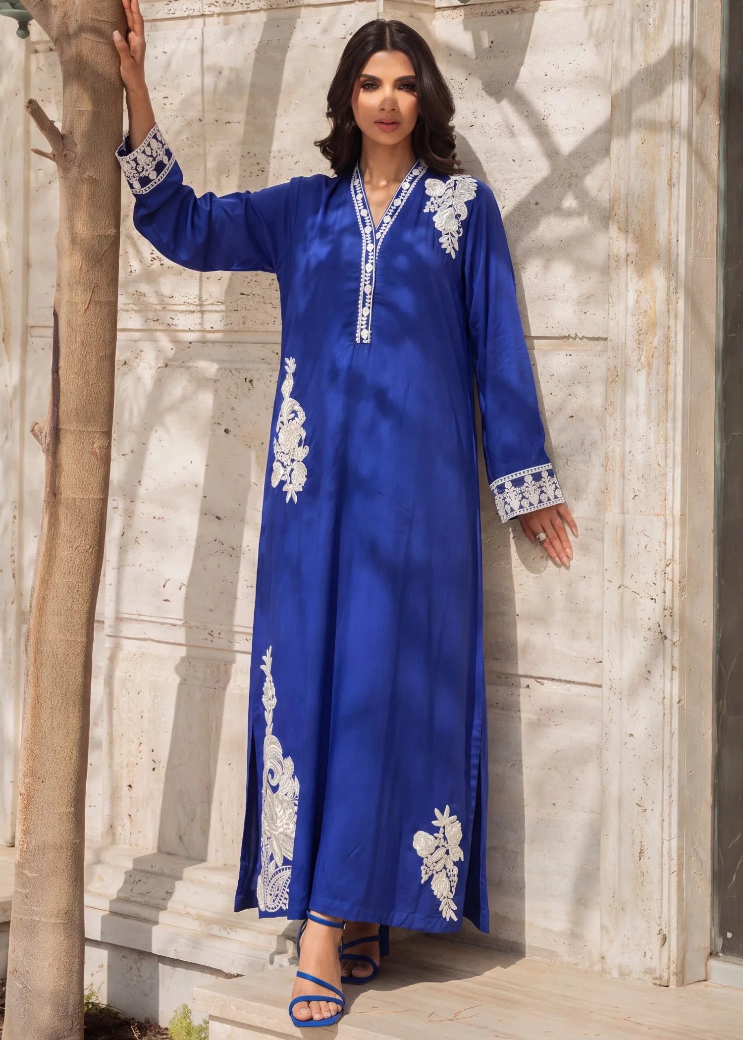 Ruhee Royal Blue Premium Fabric Pakistani Summer Dresses - Sahiba-clothing - 1
