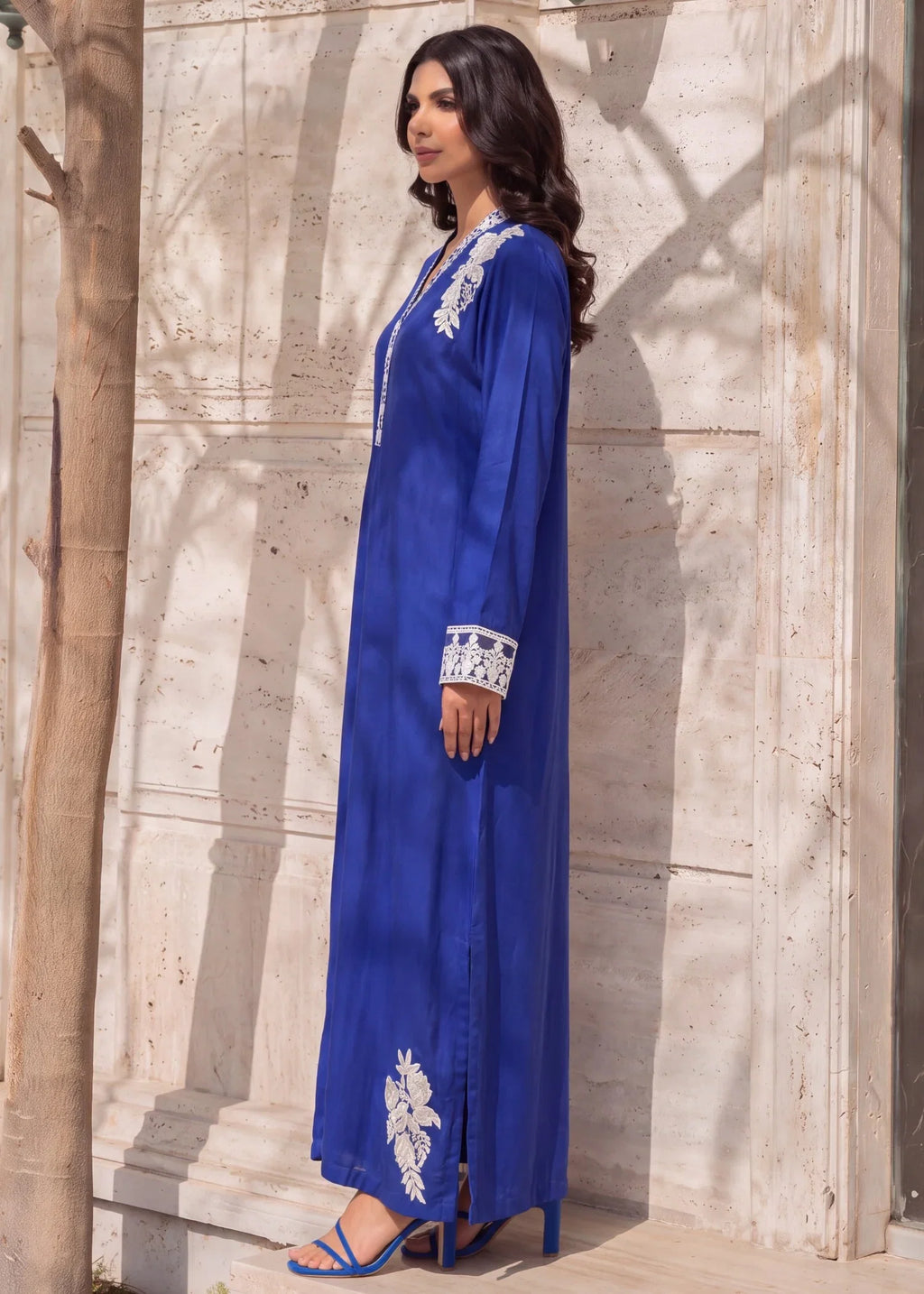 Ruhee Royal Blue Premium Fabric Pakistani Summer Dresses - Sahiba-clothing - 4