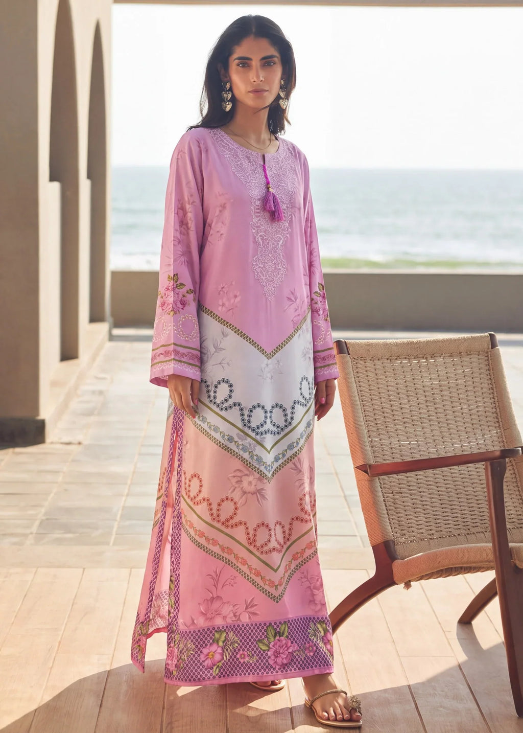 Mehshar Lailac Premium Fabric Pakistani Summer Dresses - Sahiba-clothing - 4